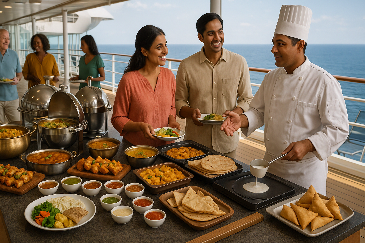 buffet spread and international flavors for Indian travelers