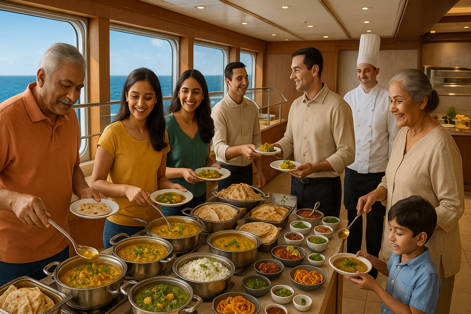 authentic Indian curries and sweets served at the Windjammer Marketplace